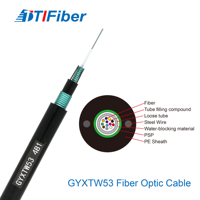 GYXTW53 selubung ganda SM 24 Core, kabel serat optik Mode tunggal harga kabel terkubur