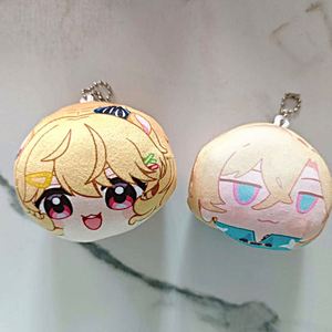 Popular Anime Double-Sided Printed Mini Pillow Keychains Soft PP Cotton & Metal Short Plush <b>Key</b> <b>Rings</b> - Product Image 5