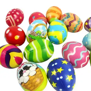 Farbenprächtige Easter-Eier PU-Schaumstoff langsam anwachsendes Stressspielzeug Korbfüller Dekorationen Geschenke günstige Easter-Eier