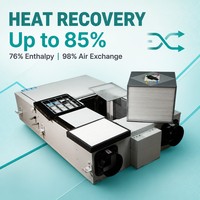 Ventilateur de récupération d'enthalpie monté au plafond, lavable, avec un rendement de récupération de chaleur de 85 % et une ventilation d'enthalpie de 76 % pour toute la maison (150-6000 CMH)