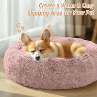 Coussin de luxe rond et moelleux en velours pour chien et chat, idéal pour les voyages en voiture, lavable et durable – Meilleures ventes