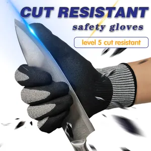 Customized Safety Gloves For Industrial En388 Reusable Nitrile Coated Stock Safety Work Gloves