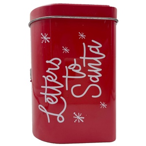 Custom Red Mini Christmas Tin <b>Box</b> <b>Small</b> Metal Bucket Can <b>with</b> <b>Lid</b> Wholesale <b>Gift</b> Packaging Factory Direct - Product Image 1