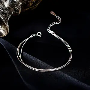 2024 Lente Nieuwe Trend Meerlaags Slangenbeen Ketting Armbanden En Armband Koperlegering Armband Voor Dames Sieraden Accessoires