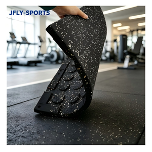 Dalles de sol en caoutchouc pour salle de sport, design emboîtable, connexion stable, ne se détachent pas, pour entraînement de force en salle de sport intérieure, équipements de fitness. - Product Image 1