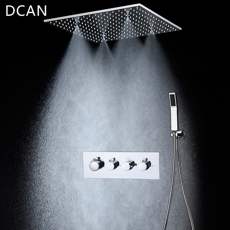 Baño de lujo SPA cabezal de ducha de mano integrado completo conjunto de ducha termostática oculta