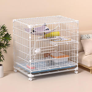 Heavy Duty Grand Chat En Métal Pliable Chaton Furet <span class=keywords><strong>Cage</strong></span> 360 Roulettes Rotatives Enceinte Parc Pour Animaux De Compagnie avec Rampe Échelles Hamac - Product Image 5