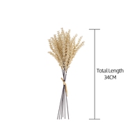 YC1091 Bunch Gandum Buatan Plastik Beige Tinggi Keseluruhan 34Cm Grosir Bunga Hias dan Tanaman