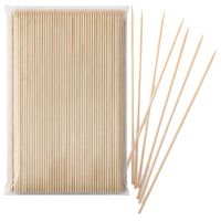 Brochettes à fruits en bambou JIAHUI, 4 pouces (100 mm), tête ronde, double pointe, jetables, qualité alimentaire, sans éclats, certifiées FSC, FDA, LFGB, logo personnalisé, en vrac
