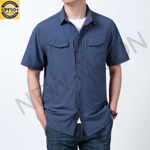 Chemise de pêche multi-poches pour homme, protection UV, séchage rapide, manches courtes, boutonnée - Product Image 3