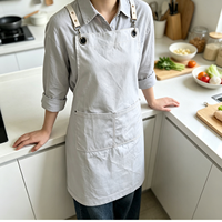 Tablier de travail en toile uni simple et durable avec poches tendance pour café, restauration, serveur – Circonférence de la taille