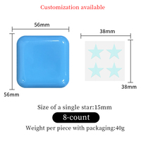 Patchs Hydrocolloïdes Anti-Boutons Marque Blanche Star avec Boîte Miroir Colorée – 32 Unités, Invisibles et Imperméables pour le Visage