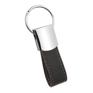 Portachiavi in Pelle PU con Cuciture Rosse e Moschettone Nero in Rame - Product Image 1