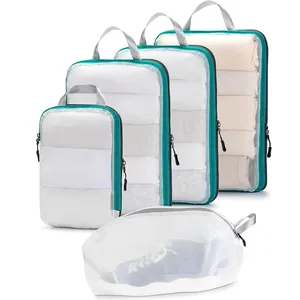 Grote Capaciteit Polyester 7 Pack Koffer Organizer Bagage Opslag Compressie Verpakking Kubussen Set