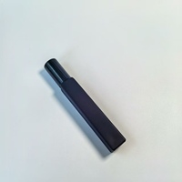 Offre Spéciale 10ml noir carré parfum verre vaporisateur épais Rectangle atomiseur clair vide voyage finition mate bouchon à vis
