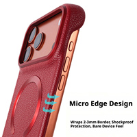 Coque personnalisable magnétique sans cadre en similicuir grain litchi pour iPhone 17 Pro Max 16 15 14 Demi-coque – Meilleures ventes