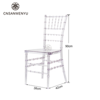 Chaises Napoléon transparentes en gros pour mariages, fêtes et hôtels, chaises Napoléon en cristal, chaises Tiffany Chiavari en plastique pour événements