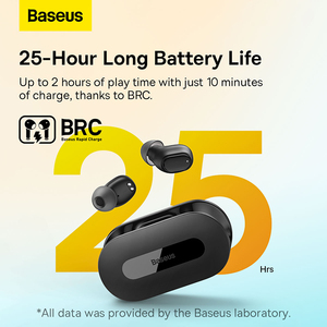 BASEUS BOWIE หูฟังไร้สายทรู <span class=keywords><strong>EZ10</strong></span> BT 5.3เวลาแฝงต่ำมากอายุการใช้งานแบตเตอรี่ยาวนาน25ชั่วโมงพร้อมสาย USB ไปที่ Type-C 0.3M - Product Image 4