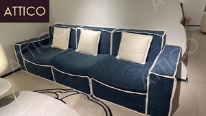 Canapé moderne en mousse bleu trois places en <span class=keywords><strong>tissu</strong></span> en boîte pour la maison meubles d'emballage sous vide canapé compressé <span class=keywords><strong>magique</strong></span> de salon - Product Image 2