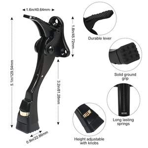 Tope de Puerta de un Toque, Negro, Ajustable, de Aleación de Zinc, Antirrobo, Resistente, para Seguridad del Hogar - Product Image 2