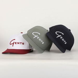 Gorra de golf OEM de alta calidad con logotipo bordado personalizado al por mayor, gorra deportiva de ala plana de 6 paneles, gorra Snapback con parche tejido de poliéster - Product Image 1