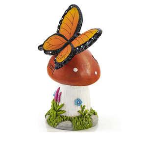Resina casa farfalla sogno fungo solare LED decorazione per esterni luce giardino - Product Image 1