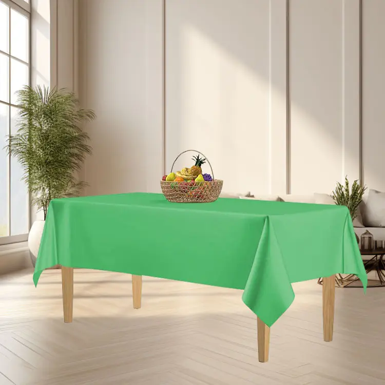 Commercio all'ingrosso verde 137*274cm Pe tovaglia rettangolare di nozze tavolo di copertura biancheria da tavola per ristorante Buffet Party