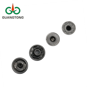 Đen Nickel Hidden Cap 4 Phần Kim Loại <span class=keywords><strong>Snap</strong></span> Nút Cho Quần Áo Da Brass <span class=keywords><strong>Snap</strong></span> Báo Chí Vòng Nút - Product Image 4