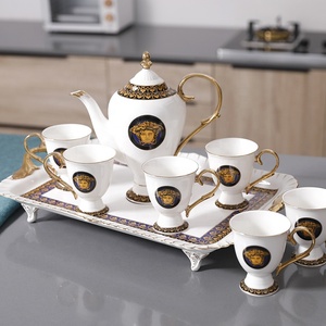 Juego de Té y Café de Lujo para la Tarde, Estilo Francés Azul Vintage, con Tetera de Cerámica Phnom Penh, Color Personalizado Europeo, Gran Venta - Product Image 3