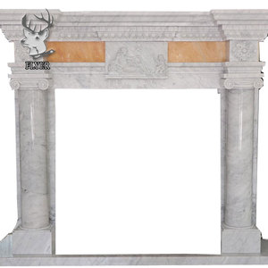 Chimenea de mármol tallada <span class=keywords><strong>a</strong></span> mano para el hogar, estatua de piedra Natural, manto de chimenea de mármol para interior - Product Image 3