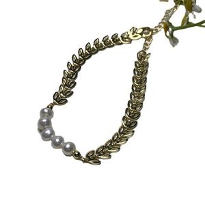 Pulseras de Cuentas Chapadas en Oro de Alta Gama 2023, Estilo Hada de Lujo Ligero, Perla de Espiga de Trigo, Tendencia de Nicho con Alto Temperamento - Product Image 5