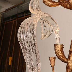 Lustre en cristal moderne de luxe <span class=keywords><strong>2023</strong></span>, style nordique vintage, LED, laiton doré, suspension en aluminium pour salle à manger, salon, hôtel, grand modèle - Product Image 6