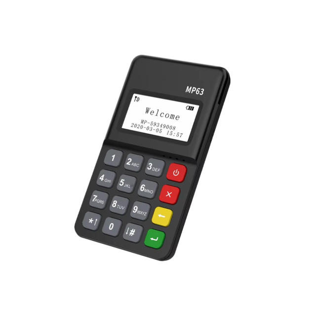 Handheld MP63 Mpos Terminal 32Bit Secure CPU Bluetooth Card Payment Machine