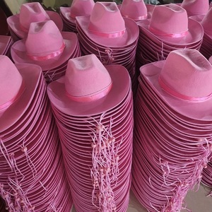 ใหม่ล่าสุดหมวกคาวบอยสีชมพูตะวันตกมีพู่เพชรดีไซน์มงกุฎสีชมพูหมวกคาวบอยสำหรับงานเลี้ยงงานแต่งงาน