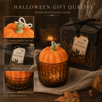 Bougie parfumée citrouille d'Halloween, décoration d'automne pour la maison, cadeau, forme de fruit décorative, faite à la main, écologique, parfum personnalisé, OEM, marque privée