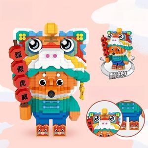 LOZ <span class=keywords><strong>Wei</strong></span> Micro blocchi di costruzione di particelle volpe finta tigre modello giocattolo per bambini stile nazionale assemblaggio e giocattolo alla moda regalo - Product Image 2
