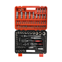 Kit d'outils à main professionnel 108 pièces en acier au carbone noir, embouts Torx 1/2 et 1/4 pouce pour réparation en garage