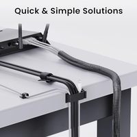 Kit de gestion de câbles Jiaen : Organisateur de câbles de bureau en PVC avec support et crochet, gaine de protection adhésive pour câbles