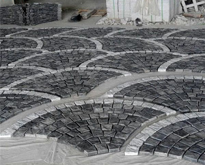 Đá Cobble Zp Black Bazan Trung Quốc Với Bộ Lát Nền Lưới Cho Sân Đồng Quê, Đường, Vuông, Hiên, Vườn, Đường Lái Xe - Product Image 4