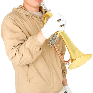 SLADE Venta al por Mayor de Fábrica Corneta Francesa de Marcha Instrumentos Musicales Fliscorno Profesional en Tono de Si Bemol con Laca Dorada - Product Image 4