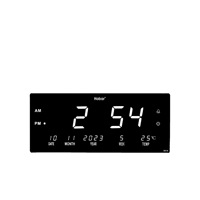 Jam Dinding Digital LED Modern dengan Alarm dan Tampilan Suhu, Desain Persegi Panjang untuk Kamar Tidur, Ruang Publik, Kantor - Langsung dari Pabrik