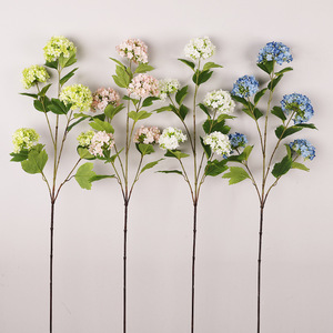 Fleurs artificielles QIHAO en forme de boule de neige, 5 têtes chacune, fleurs en soie hautement réalistes pour la décoration de mariage et de la maison - Product Image 4