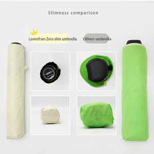 Paraguas de Exterior Mini Super Delgado de 139g con Revestimiento Negro, Protección UV, Resistente al Viento, Plegable y Portátil para Sol y Lluvia - Product Image 1