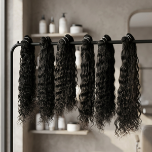 Vente en gros d'extensions de cheveux humains temple vierge femme noire indienne 100% faisceaux bouclés naturels bruts en vrac vague profonde son naturel - Product Image 1