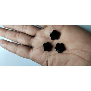 Flor tallada en ónix negro de 18x18mm, piedra preciosa de ónix, ónix tallado en forma de flor, piedra de ónix negra suelta - Product Image 2