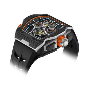 Montre-bracelet mécanique automatique pour homme, nouvelle tendance, de haute qualité, squelette mécanique, chronographe en fibre de carbone TPT, tachymètre 6501 - Product Image 3