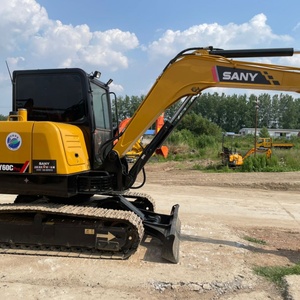 Miniexcavadora Sany SY60 usada de 6 toneladas con componentes de motor y bomba originales, excavadora de cadenas usada para uso doméstico en stock - Product Image 3