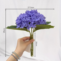 Bunga Hydrangea Silikon Lembut Buatan, Bunga Palsu untuk Dekorasi Pernikahan, Rangkaian Bunga Rumah, Hadiah Grosir, Dekorasi