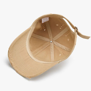 قبعات بيسبول قطنية مخصصة بالجملة، قبعات رياضية قابلة للتعديل بـ 6 ألواح، قبعات فينتاج مغسولة ومُعتّقة - Product Image 4