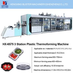 Automatische Dreistationen-Doppelvakuumformmaschine mit Motor für Hochleistungs-Kuchenboxen, Plastik-Soßenbecher und Brotverpackungen - Product Image 2